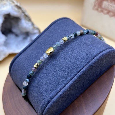 Pulseira de Ágata Indiana e Hematita - Estilo Elegante e Equilíbrio Energético