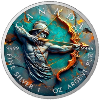 Canadá 5 Dollars 2025 Stone Zodiac Sagitário - 1 oz Prata Colorida