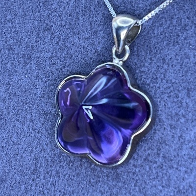 Colar com Ametista Natural em Prata 925