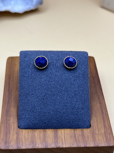 Brincos Dourados com Lápis-Lazúli - Minimalistas, Leves e Intemporais