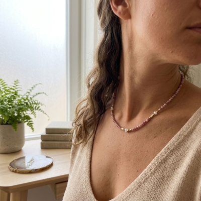colar feminino ajustável em aço inox