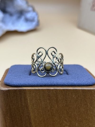 Anel de Bronze com Olho de Tigre Ajustável - Força, Proteção e Elegância Natural