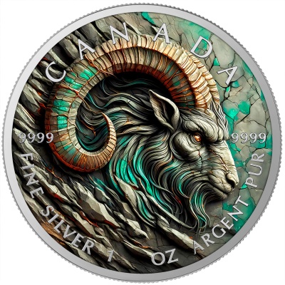 Canadá 5 Dollars 2025 Stone Zodiac Capricórnio - 1 oz Prata Colorida
