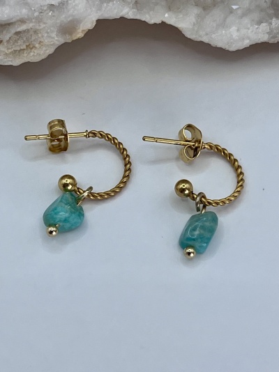 Brincos Fama com Amazonite
