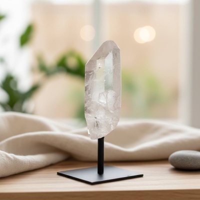 Quartzo Branco com Suporte - Ilumine o Seu Espaço