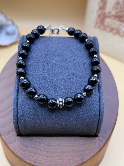 Pulseira em Prata 925 com Ônix Natural - Proteção, Força e Elegância Artesanal