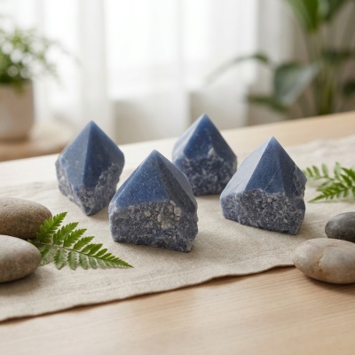 Quartzo Azul - Pontas Semi-Polidas: Um Toque de Serenidade