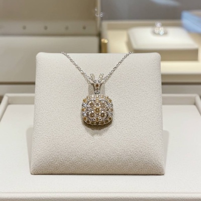 Pendente de Diamante Natural em Ouro Branco 14K - Certificado AIG e Elegância Atemporal