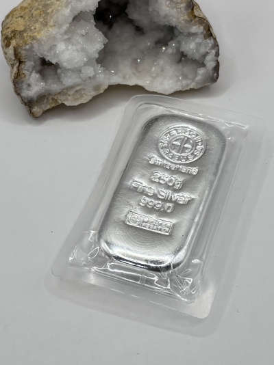 Barra de Prata 250 g Argor Heraeus (Suíça)