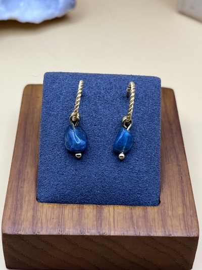 Brincos em Aço Inoxidável com Apatite Natural