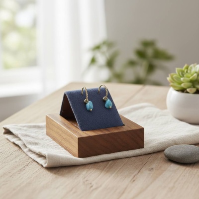 Brincos Aço Inoxidável semi-aberto com Amazonite