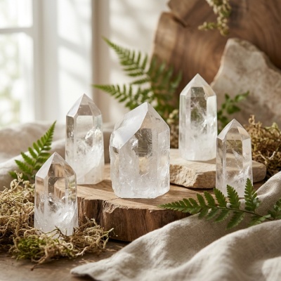 Pontas de Quartzo Branco - Pureza e Energia Cristalina