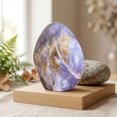 Ametista Polida em Forma Livre – Tons Suaves de Roxo - 286 g