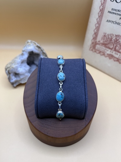 Pulseira de Turquesa em Prata 925 - Harmonia Natural