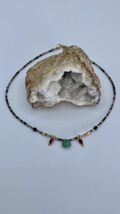 Colar Místico em Aço Inoxidável - Gemas Energéticas e Energia Positiva