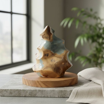 Jaspe Polícromo Natural de Madagáscar — Escultura Freeform Polida (1,56 kg)