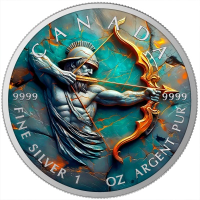 Canadá 5 Dollars 2025 Stone Zodiac Sagitário - 1 oz Prata Colorida