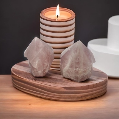 Pontas Semi-polidas de Quartzo Rosa - Beleza Natural e Energia Sutil