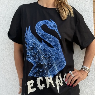 T-shirt EL PICO - preto/azul