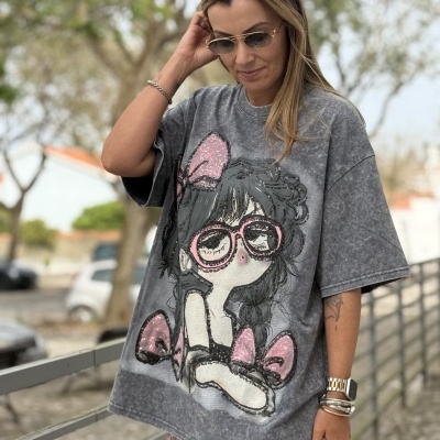 Camisola/T-shirt TORTURA - cinza