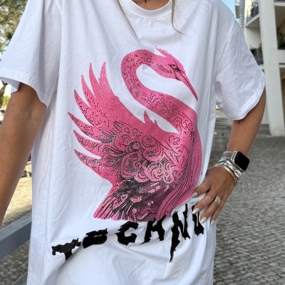 T-shirt EL PICO - branco/rosa