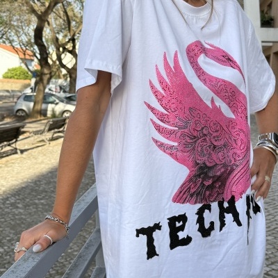 T-shirt EL PICO - branco/rosa