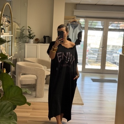 Vestido DISFRUTA LA VIDA - Preto