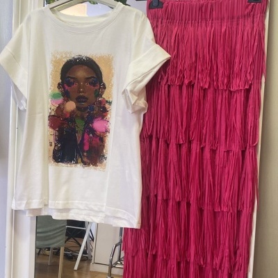 Saia FLEQUILLO - rosa fúcsia