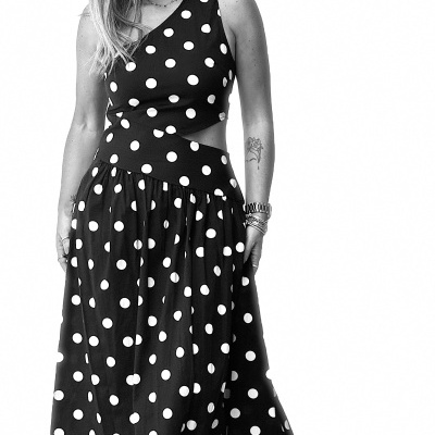 Vestido EL TREN - preto/branco