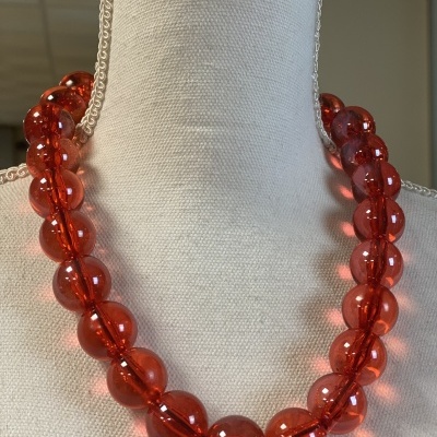 Colar BELLA (translúcido) - vermelho