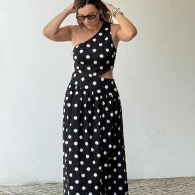 Vestido EL TREN - preto/branco