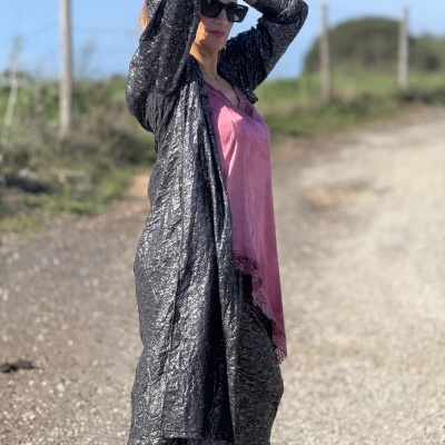 Vestido/camiseiro ME PONGO BORRACHA - prata