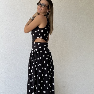 Vestido EL TREN - preto/branco