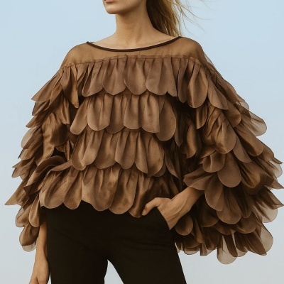 Túnica PLUMAS (MOCHY) - castanho