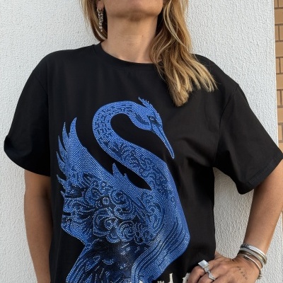 T-shirt EL PICO - preto/azul