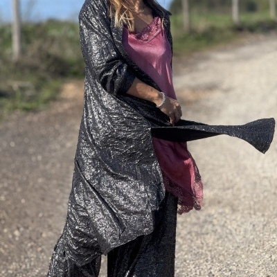 Vestido/camiseiro ME PONGO BORRACHA - prata