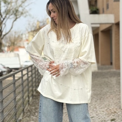 T-shirt HACERTE SONREIR - branca