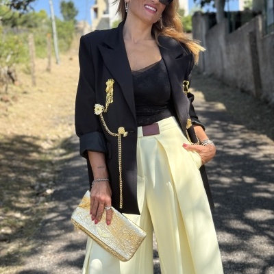 Calças VAMOS A BAILAR - amarela