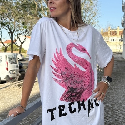 T-shirt EL PICO - branco/rosa
