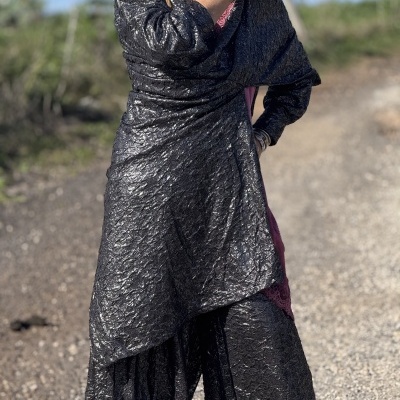 Vestido/camiseiro ME PONGO BORRACHA - prata