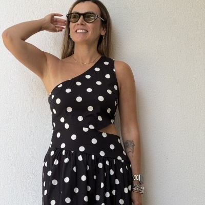 Vestido EL TREN - preto/branco