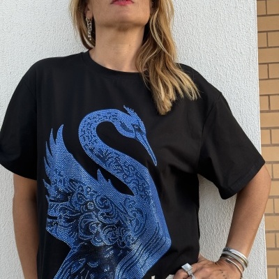 T-shirt EL PICO - preto/azul