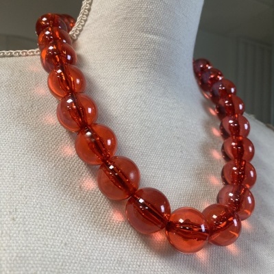 Colar BELLA (translúcido) - vermelho