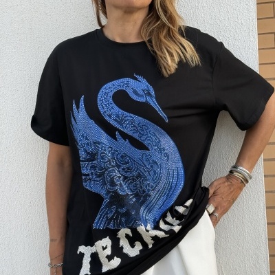 T-shirt EL PICO - preto/azul