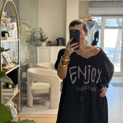 Vestido DISFRUTA LA VIDA - Preto