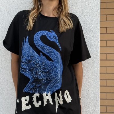 T-shirt EL PICO - preto/azul