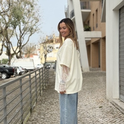 T-shirt HACERTE SONREIR - branca