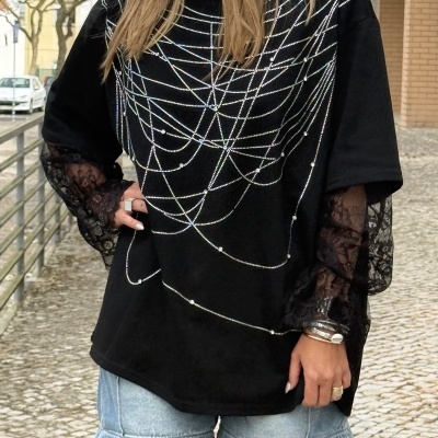 T-shirt HACERTE SONREIR - preta