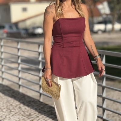 Top ME CANSO DE ESPERAR - bordeaux (MOCHY)