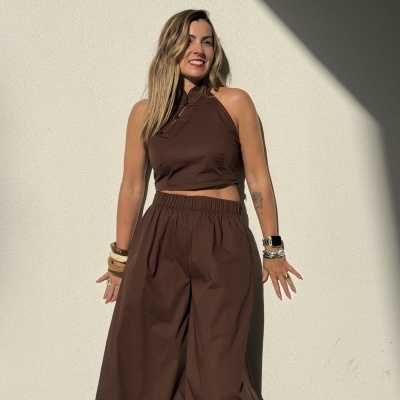 Top LOCA - castanho (LUMINA)